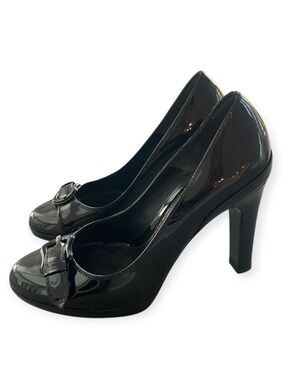 Fendi Black Patent Leather B-Buckle Pumps + Dust Bag, 8